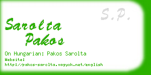 sarolta pakos business card